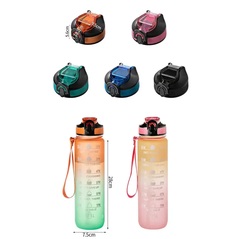 0.9/1 Liter Water Bottle Motivational Sport Water Bottle Leakproof Bottles Drinking Outdoor Travel Gym Fitness Jugs For Cups sports water bottle,portable water bottle,portable water jug