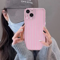 Vibrant Pink and Purple Striped Clear Silicone Phone Case - Galaxy S20+ (1)