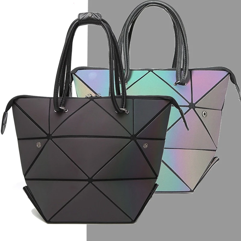Borsa da donna borsa a mano geometrica luminosa pieghevole borsa da donna  di marca di lusso Designer Diamond Lattice donna borse a tracolla| | -  AliExpress