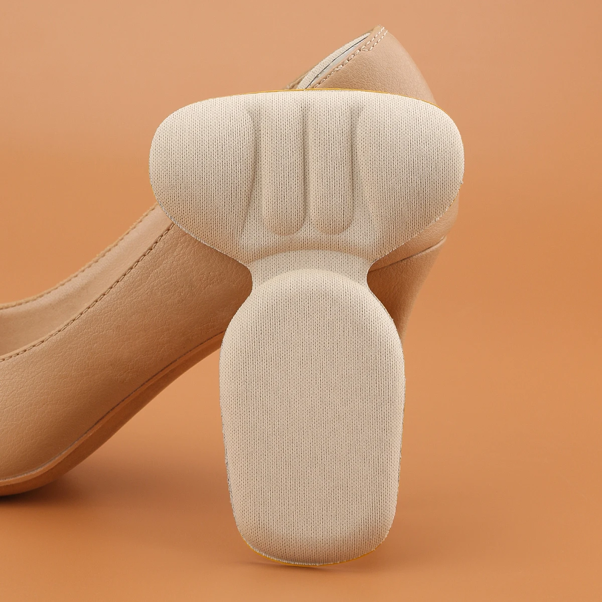 Heel Care Stickers 3 pairs anti wear foam half size pad thickened apricot black