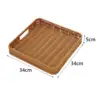Imitation Rattan Bread Basket Woven Basket Rustic Snack Bread Trays Square Serving Basket Serving Tray for Drinks Vegetables 6