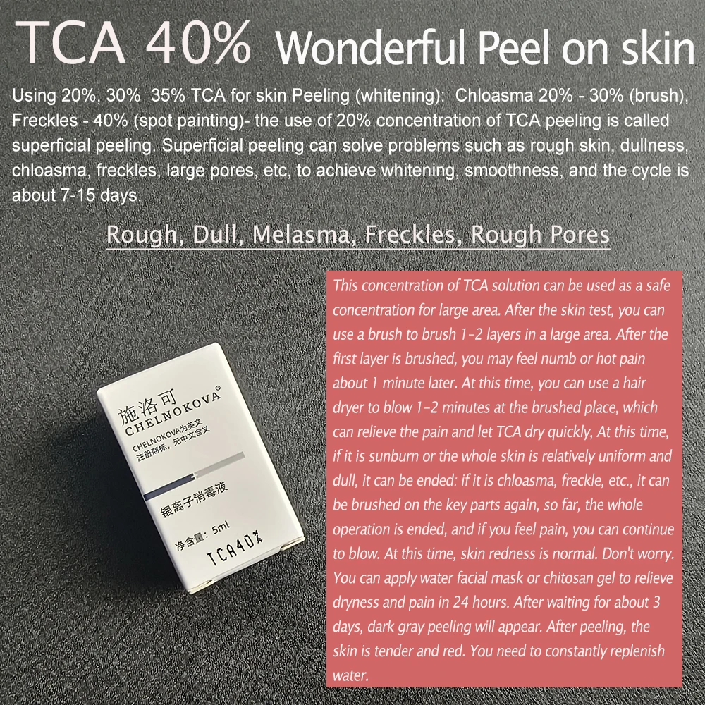 Set of 6 pieces 100ml 50 TCA chemical peeling Trichloroacetic acid peel   GESUNDLANDCOM