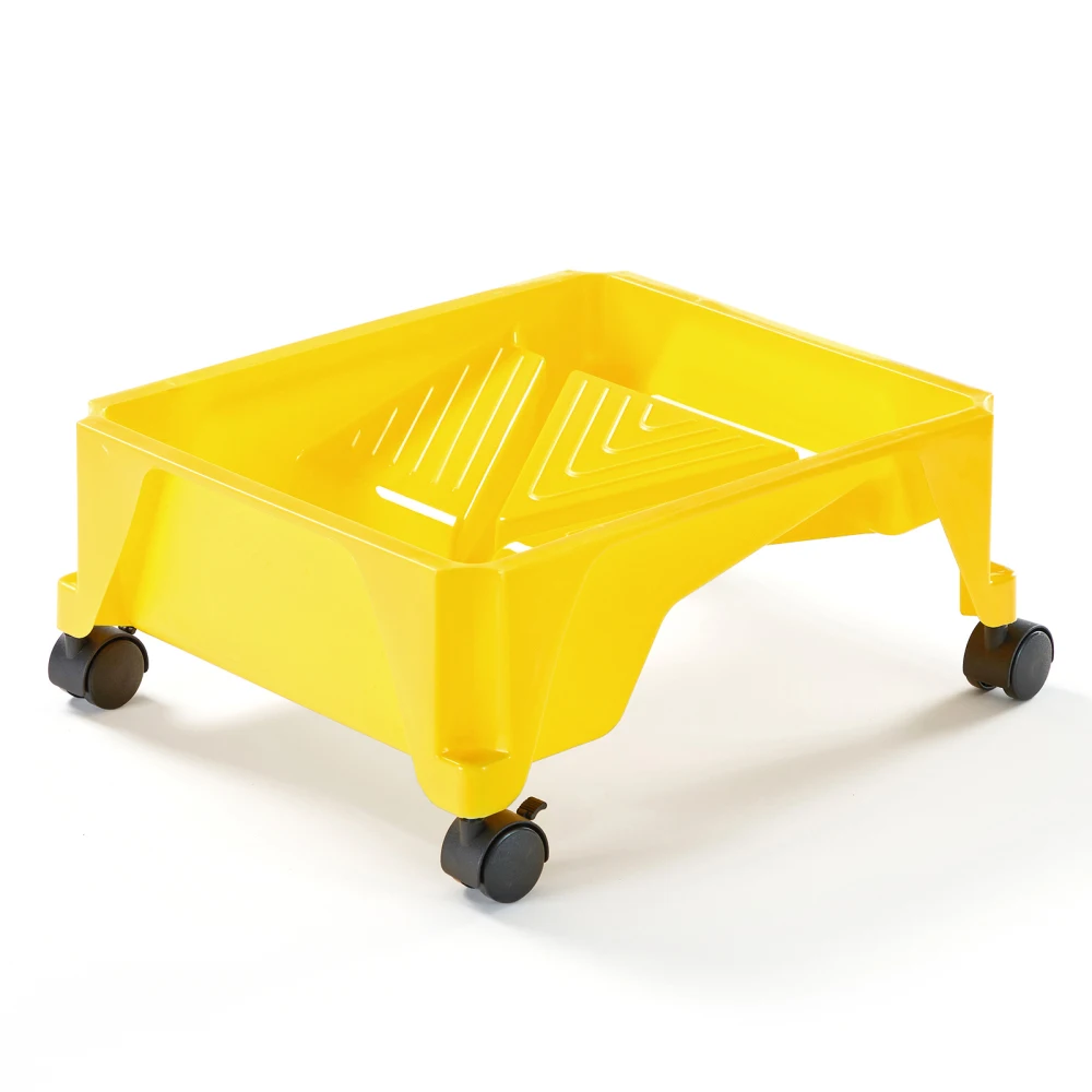 

Paint Busket With Wheels Plate Tool Safe DIY Convenient PP Sturdy Instrument Construct Yellow Home Ornament High Quality Tray