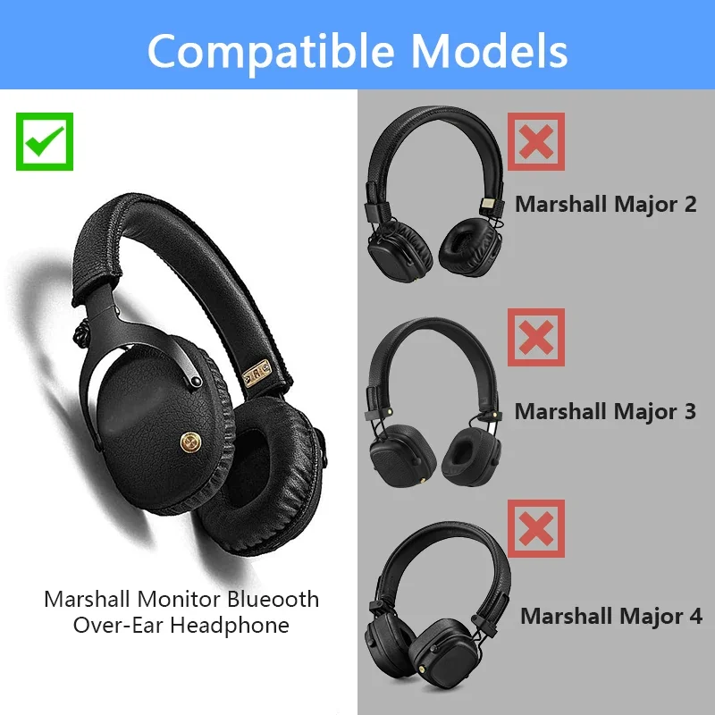 Coussinets D'oreille Compatible Avec Marshall Major III Casque Audio Headset Blanc