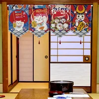 Japanese Short Curtain Doorway Noren Sushi Shop Triangle Flag Kitchen Home Decor Drapes Ramen Restaurant Hanging Half-Curtain 2