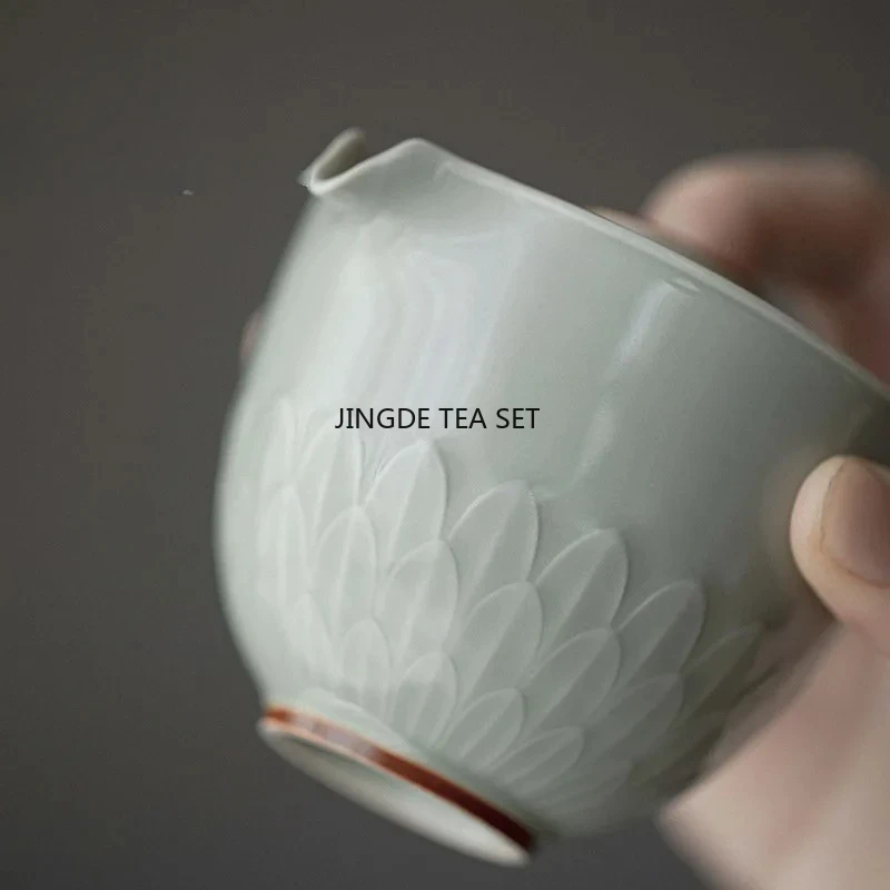 1 bowl 2 cups retro lotus leaf ceramic tea set travel tea art covered bowl kung fu tea set