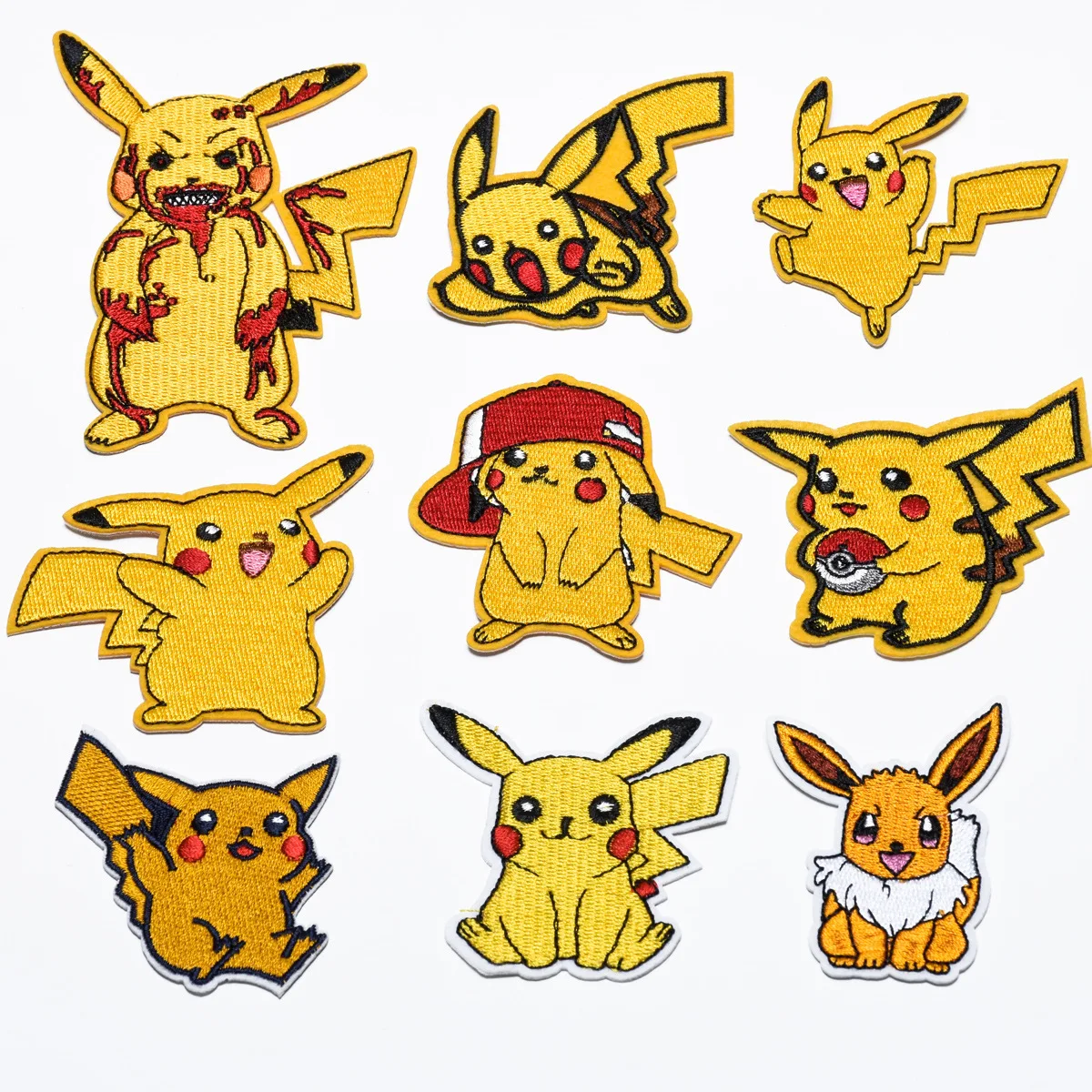 basic sewing materials Pokemon Game Pikachu Embroidery Fusible Patch for Clothing Thermoadhesive Stickers Patches on Clothes Jackets DIY Garment Decor sewing store