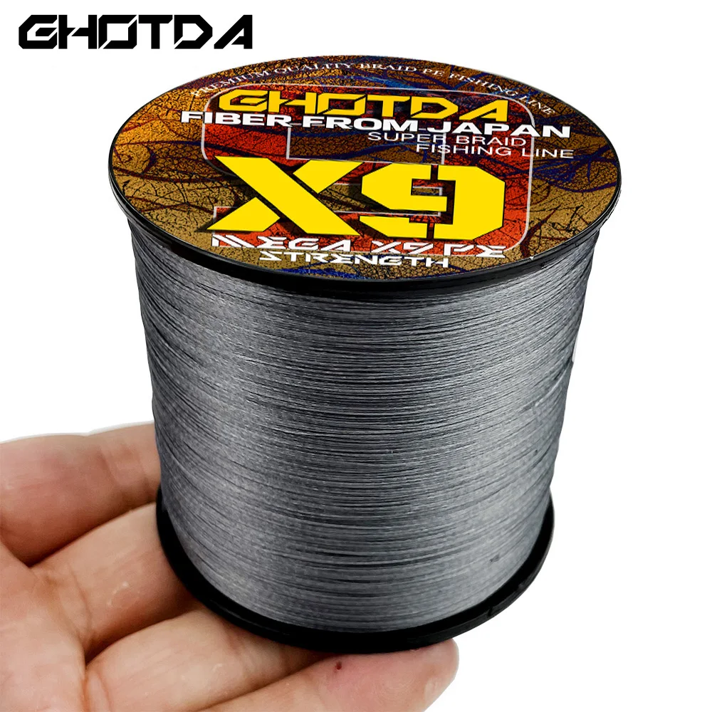 

1000M Multi-color Fishing Line PE Multifilament Braided 9-strand 9.0-45.4kg Long-distance Throwing Anti-biting Trout Trolling