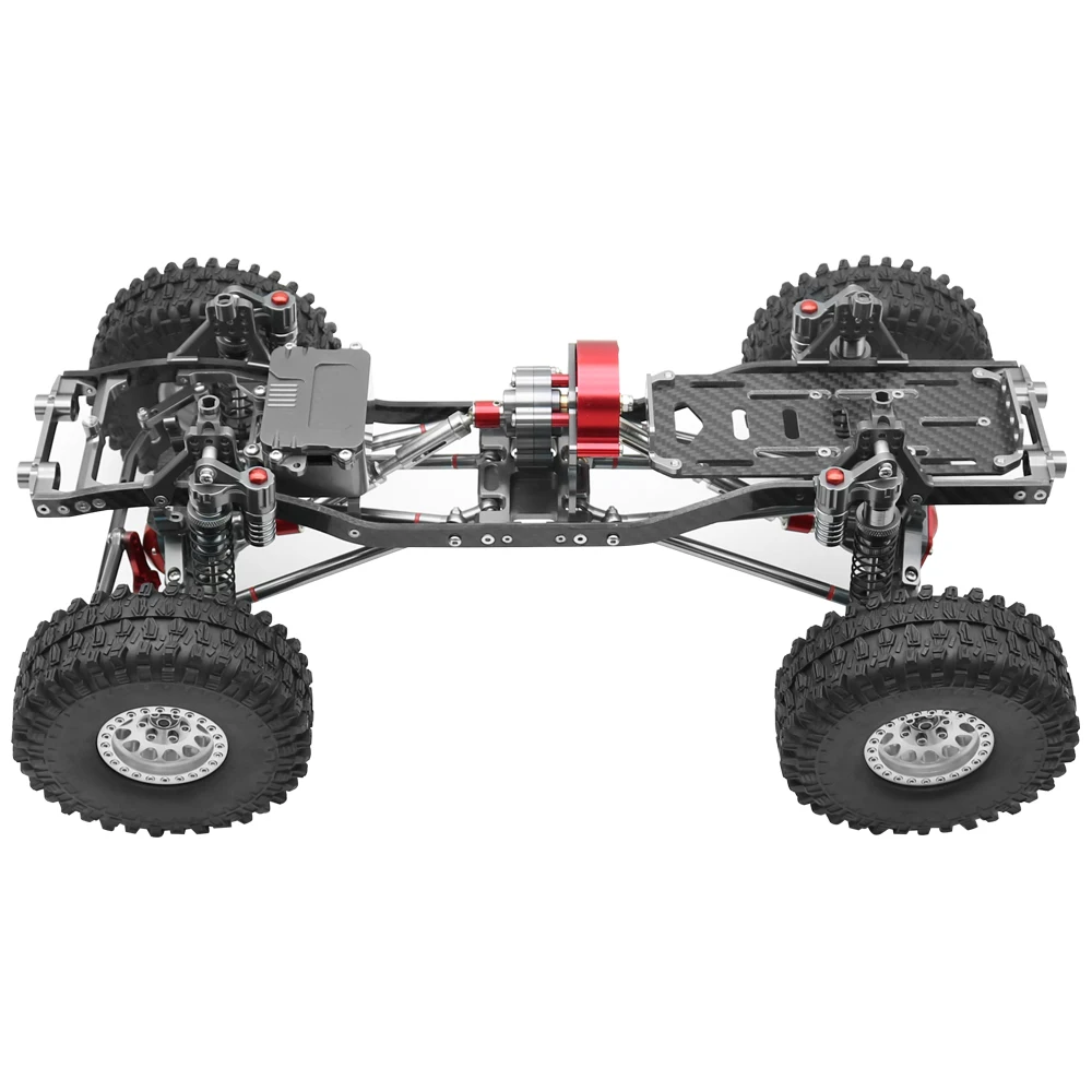 Sdad386f3c87245eb92c0c46f9dafc7ear 1/10 RC 크롤러 카본 파이버 거더 4MM CNC 금속 자동차 섀시 프레임 바디 키트 부품 (Axial SCX10 II Rock Off Road 트럭용)