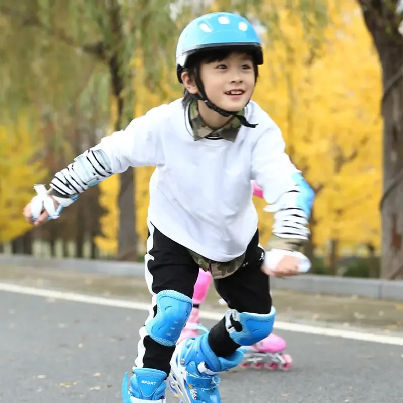 7Pcs/Set Children Knee Protection Roller Skating Helmet Protector Skateboard Balance Car Wrist