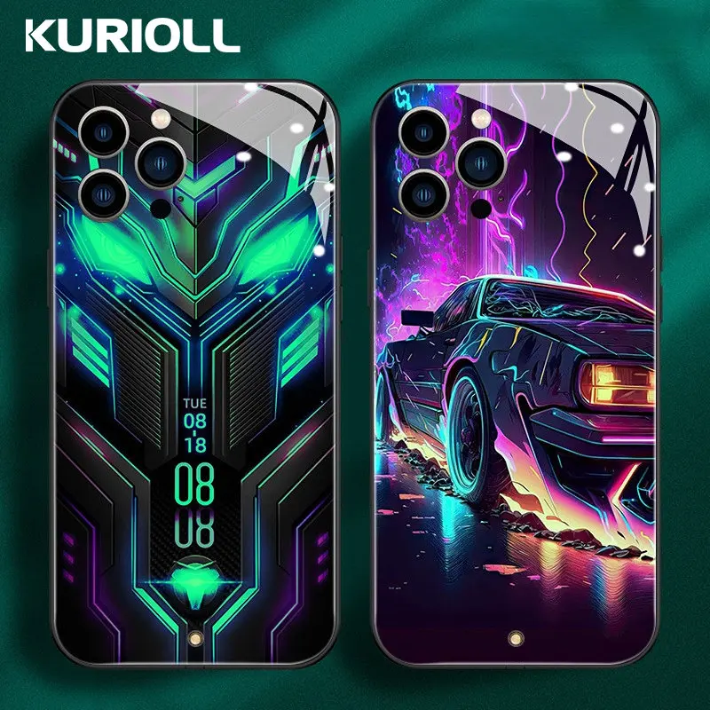 KURIOLL LED Flash Case for IPhone 13 12 14 Pro Max 11 X XR XS