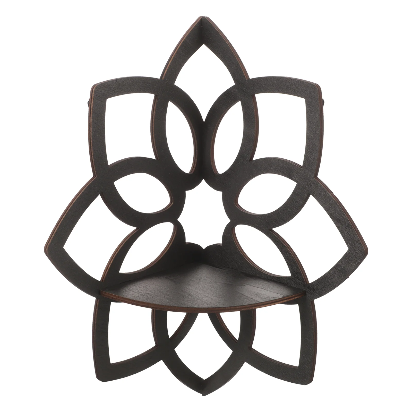 

Floating Corner Shelf Wall Corner Shelves Wooden Mandala Flower Book Shelf Crystal Display Shelf Bedrooms Bathroom