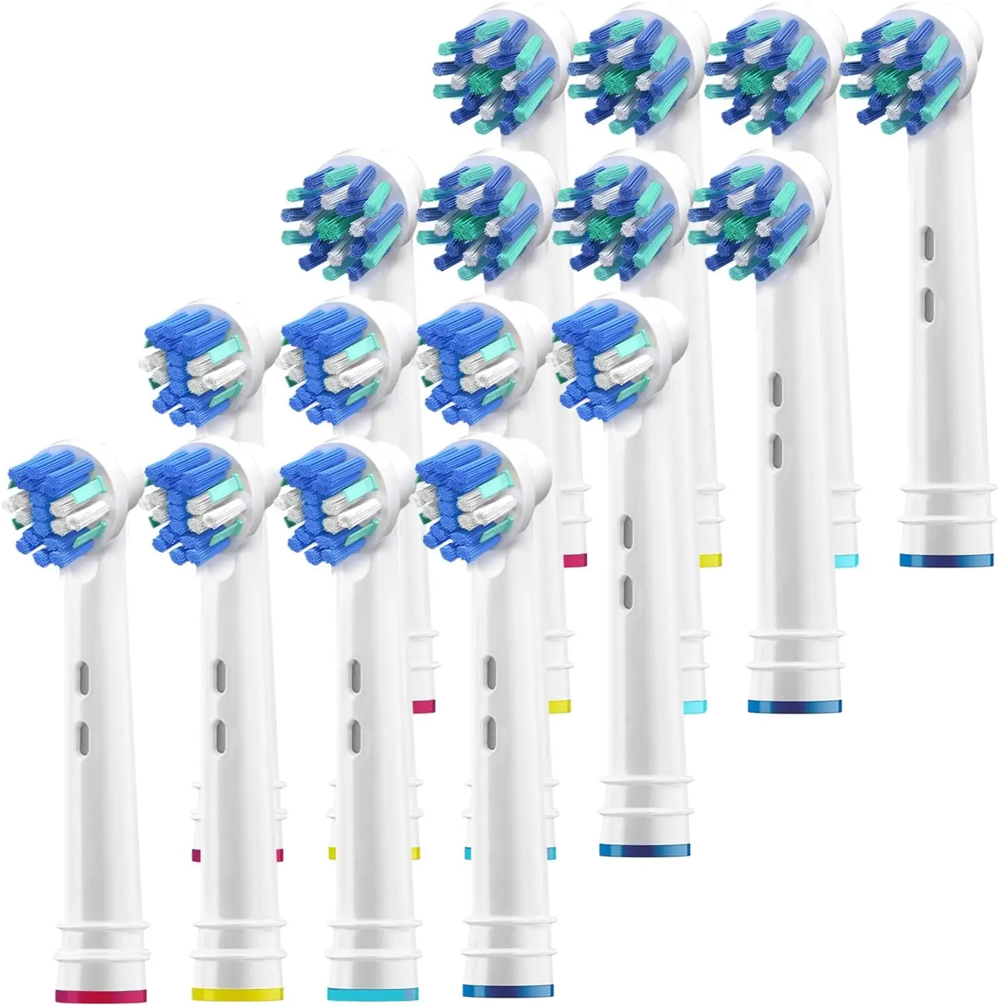 сменная насадка braun oral b cross action eb50rb 16PCS Replacement Brush Heads Compatible with Oral B Braun Electric Toothbrush 8 Cross & 8 Floss- Fits Oral-b Pro 1000, Vitality