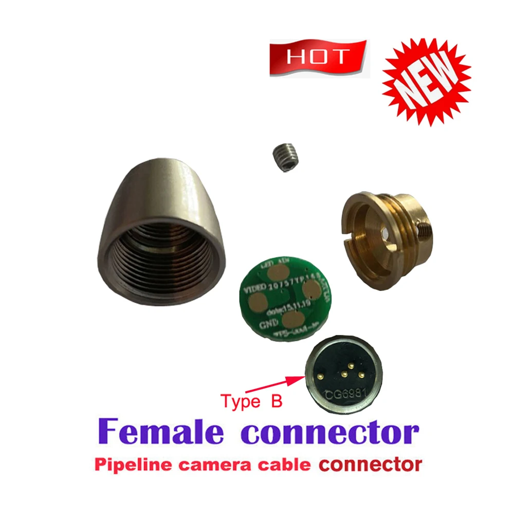 Pipe Inspection Camera Cable Repair Kit Connector Pipe Camera Head Cable Replacement Spare Part 2