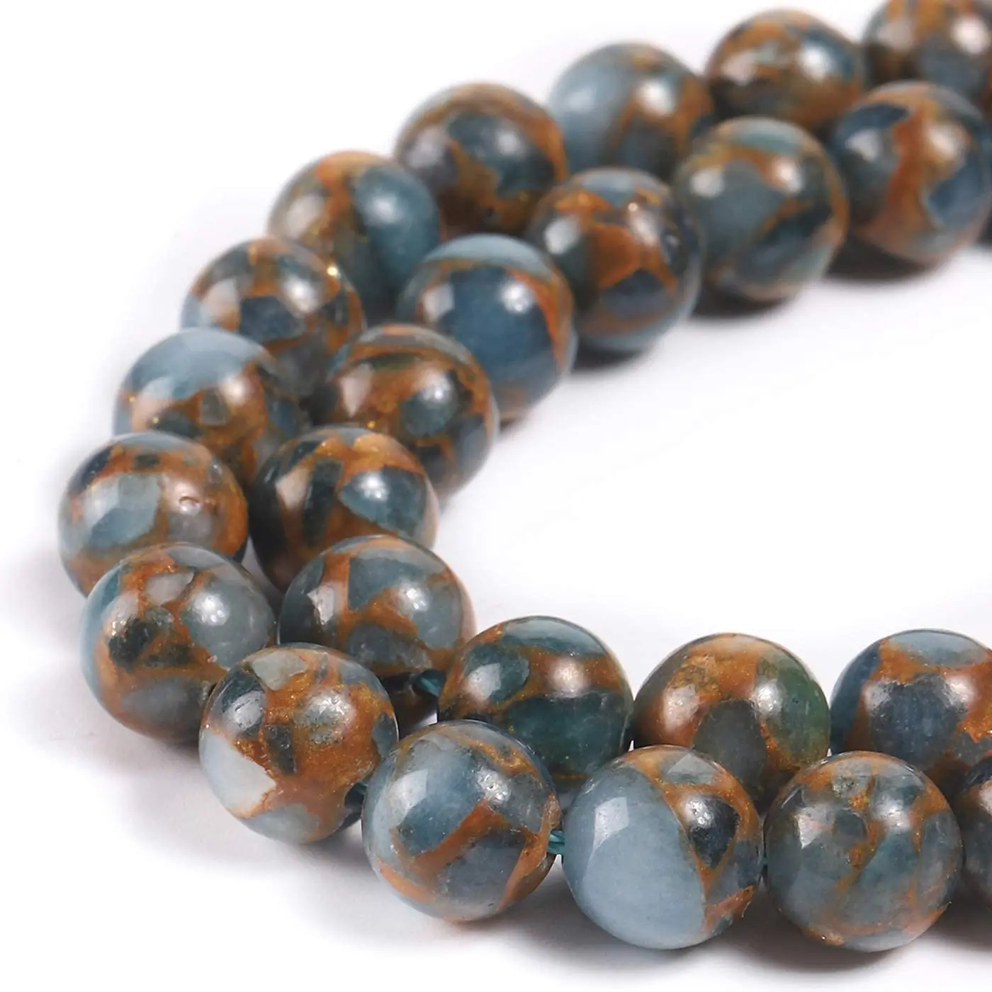 NaturalStoneLooseSemiPreciousFloralLakeBlueMosaicQuartz