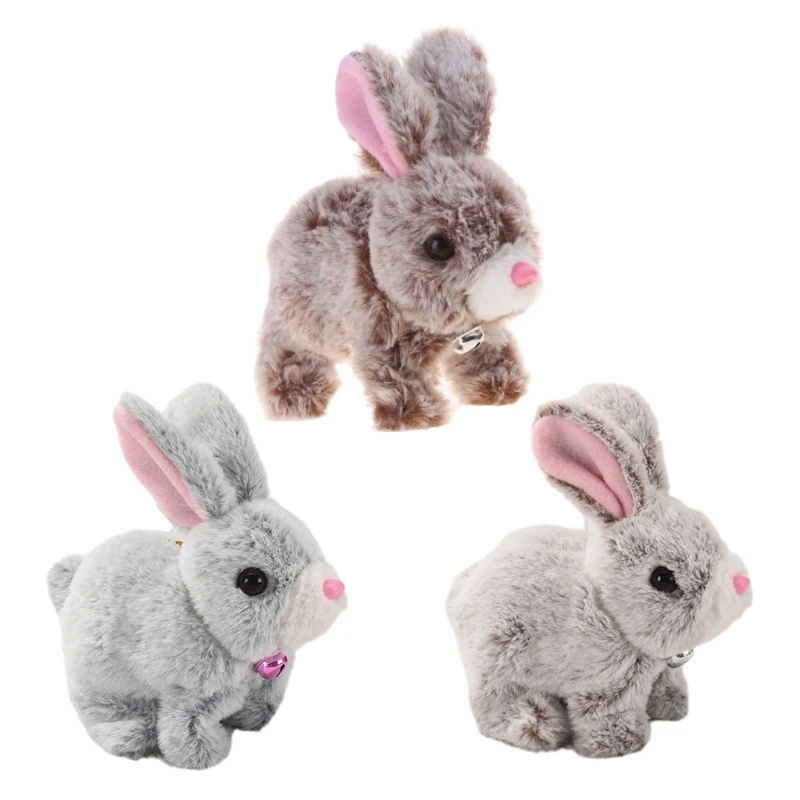 Moveable Rabbit Plush Toy Toddler Crawling Learning Toy Rabbit Realistic Animal Toy Electronic Pet Baby Learning Gift walking toy dog stuffed animal realistic plush simulation called walking toy electric plush robot dog toddler birthday gift toys