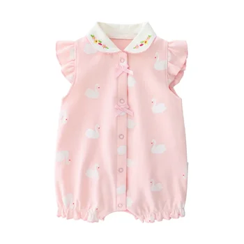 Baby Girl Summer clothing short Sleeve cute cotton baby clothes rompers for girls print polka dot boutique clothes onesie 2