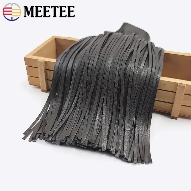 PU Leather Tassel Fringe Trim Decor Lace Ribbon DIY Bag Jacket Skirt Clothes Fabric Sewing Accessories 1Meter 10-30cm*3mm tassel fringe tassel decoration tassel accessories tassel trim leather tassels