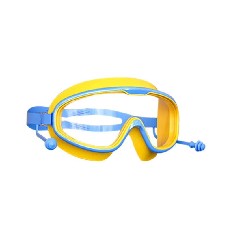 Swimming Goggles Large Frame Earplugs Waterproof Anti-Fog HD Transparent Baby Glasses UV Protection Safe Swimming Goggles swimming goggles