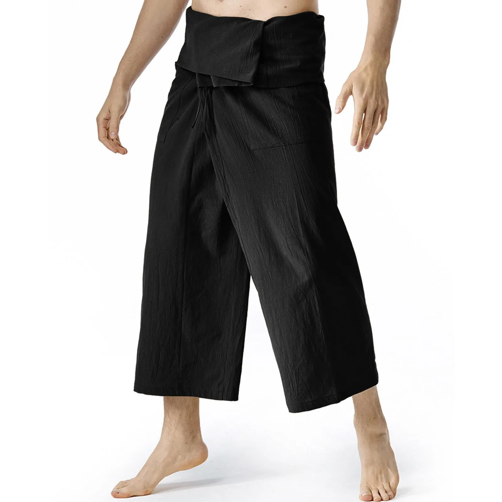 

New Summer Daily Thai Fisherman Linen Pants Men'S Women'S Loose Yoga Pirate Harem Pants Baggy Hosen Homewear Quick-Dry Trousers