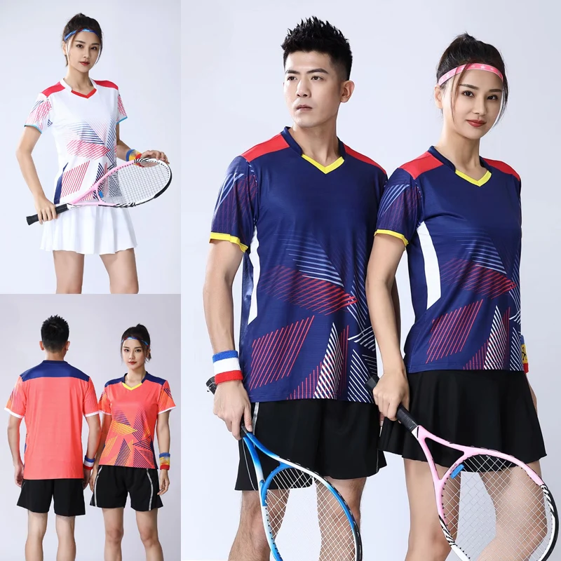 New badminton suit women's shirt running fast drying breathable short sleeved women's match suit table tennis shirt customize