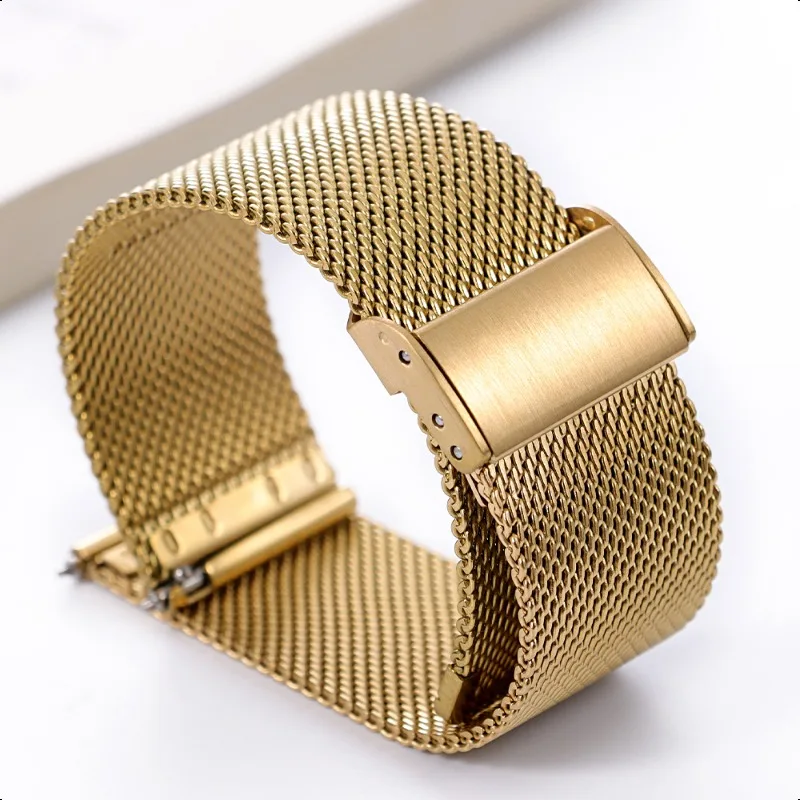 Stainless Steel Milanese Watch Band with Quick Release Mesh Loop - Metal Strap