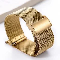 Stainless Steel Milanese Watch Band with Quick Release Mesh Loop - Metal Strap - 22mm (Gold)