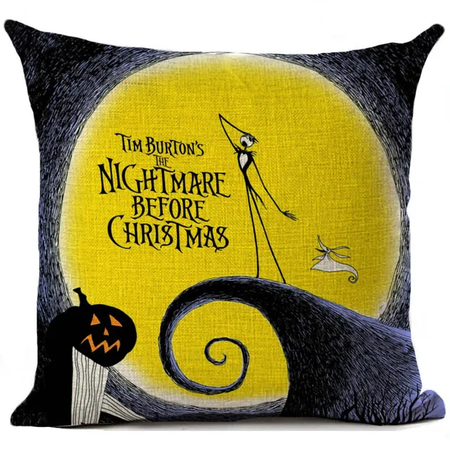 Halloween Cartoon Skull Jack Printed Cushion Cover Nightmare Before Christmas Decorative Sofa Car Chair Home Decor Pillow Case - Animation Derivatives/peripheral Products - AliExpress