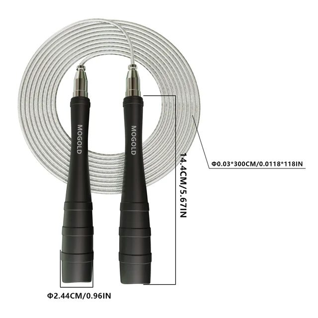 MOGOLD Professional Speed Jump Rope with Ball Bearings - Steel Wire Rope for Men & Women, Fat-Burning Workouts, Cardio 6