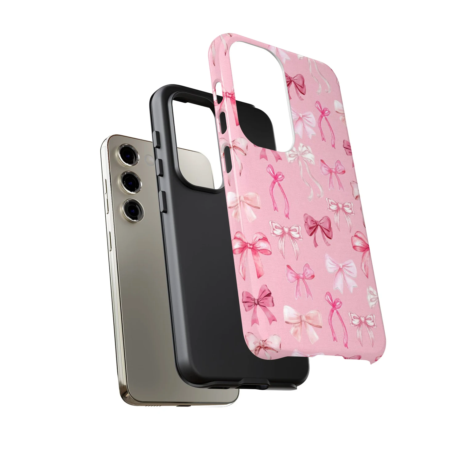 Charming Pink Bow Accent Phone Case