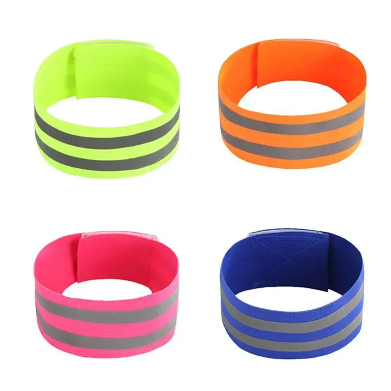 4/5cm Reflective Bands Armband Wristband Ankle Leg Straps Night Safety Elastic Reflector Tape Straps for Outdoors Running Biking