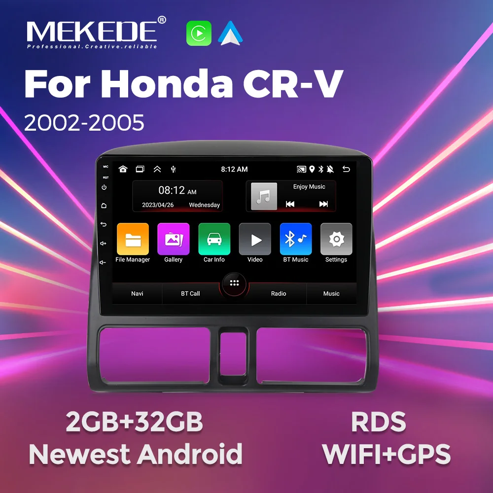 MEKEDE 혼다 CRV 2002 2005 무선 카플레이, 자동차 멀티미디어 비디오 플레이어, 와이파이 RDS, GPS 네비게..