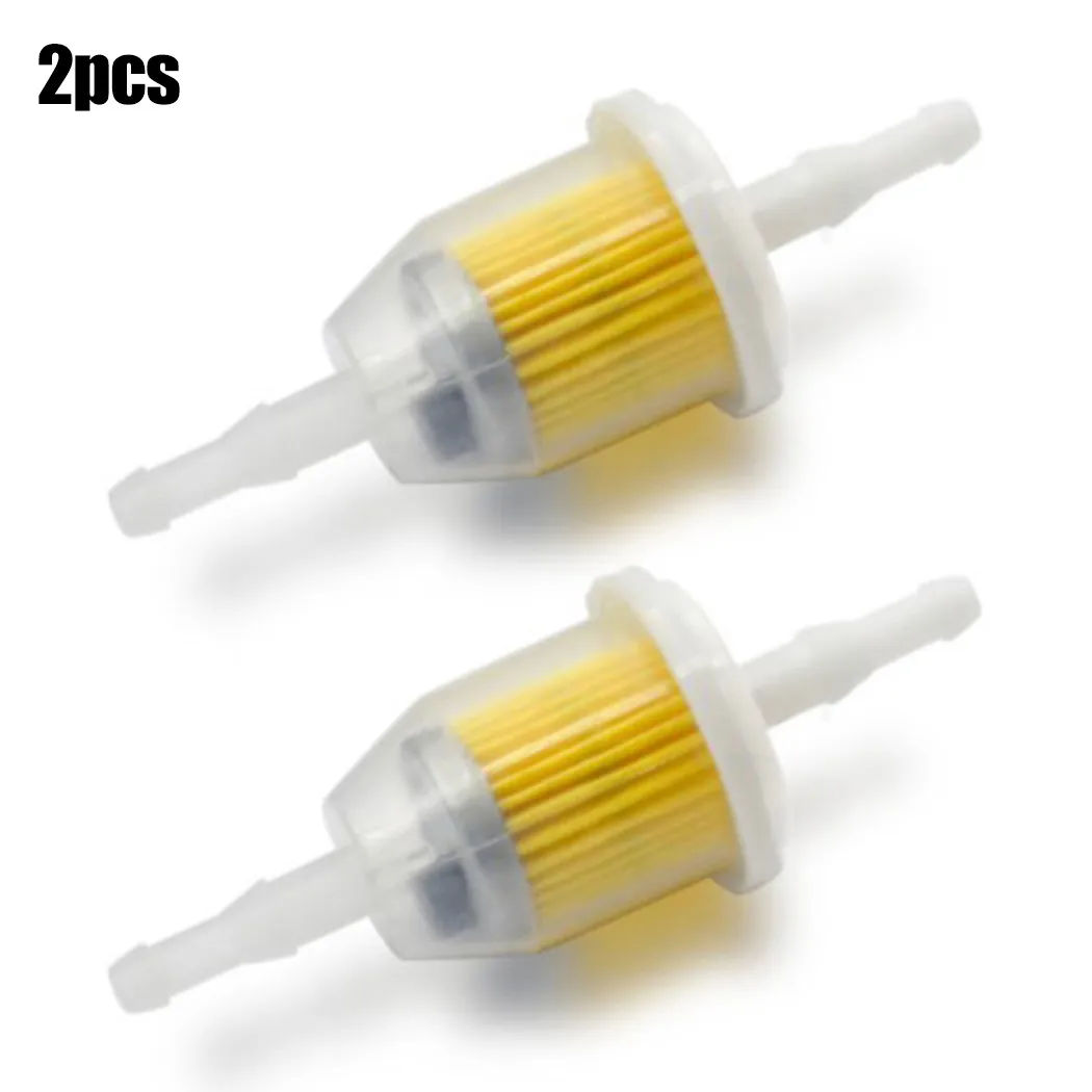 Inline Fuel Filter Kit 2 Pieces For Lawn Mower And Small Engine Use With 6mm Or 8mm Hose Compatibility Transparent Nylon Housing