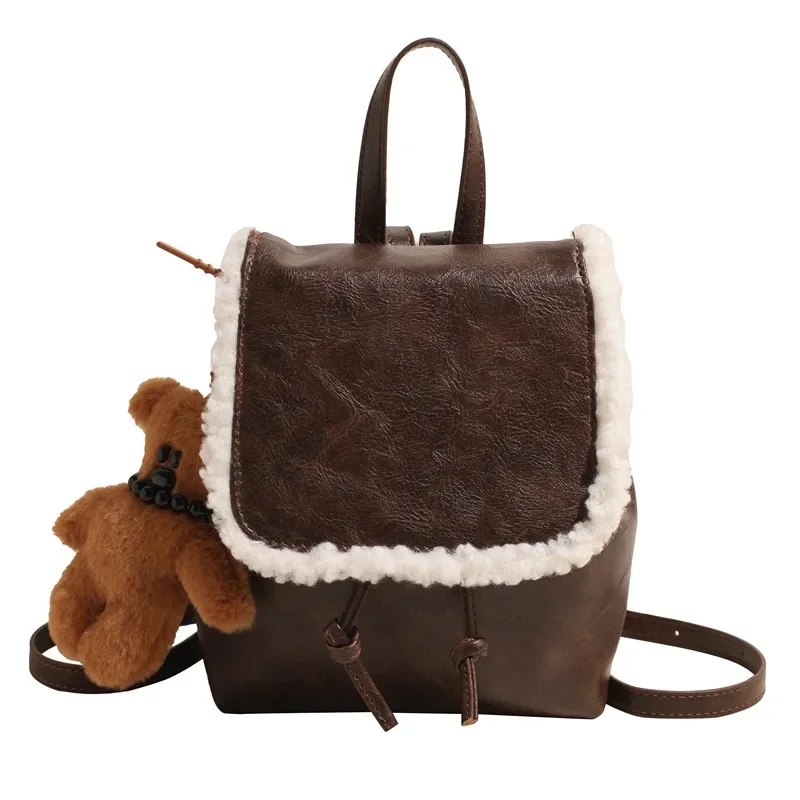 New American Small Backpack Small Retro Trend Versatile Fashion Shoulder Commuter Bag 5