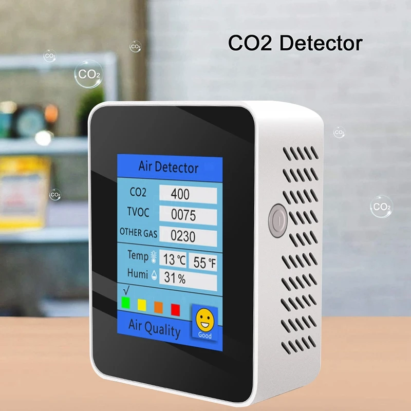 

CO2 Detector Temperature/Humidity Monitor Air Quality Monitor TVOC Detector LCD Display Carbon Dioxide TVOC