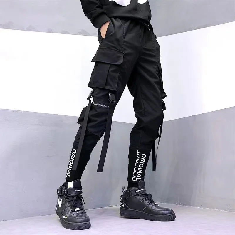 

New Streetwear Men's Multi Pockets Cargo Harem Pants Hip Hop Casual Male Track Pants Joggers Trousers Fashion Harajuku Men Pants