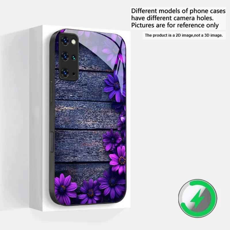Purple Rose Floral Magsafe Glass Phone Case