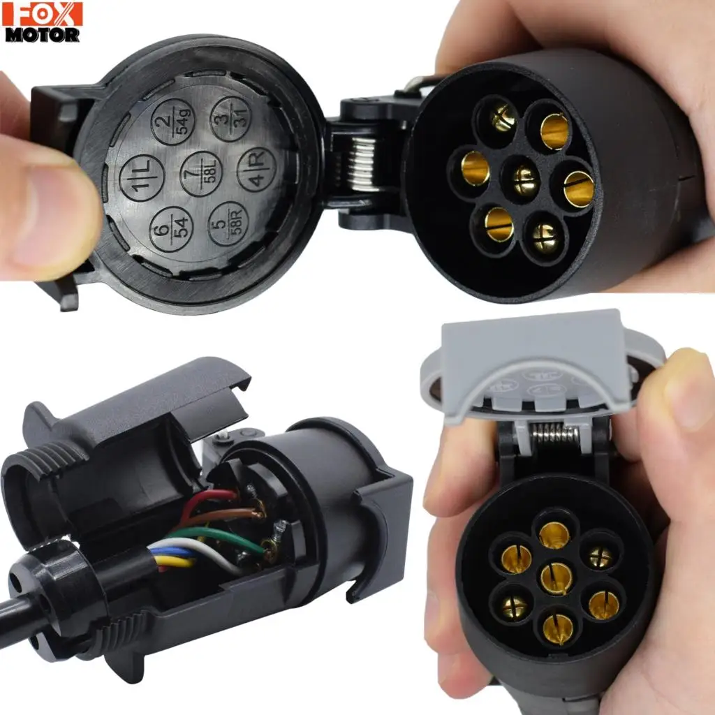 13 Pin to 7 Pin Adapter Trailer Extension Wire Cable Tow Caravan Towing Circuit Socket Plug Board Connectors Car Accessories