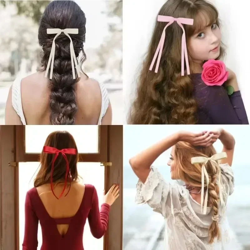 Satin Ribbon Bows Hair Clips 2