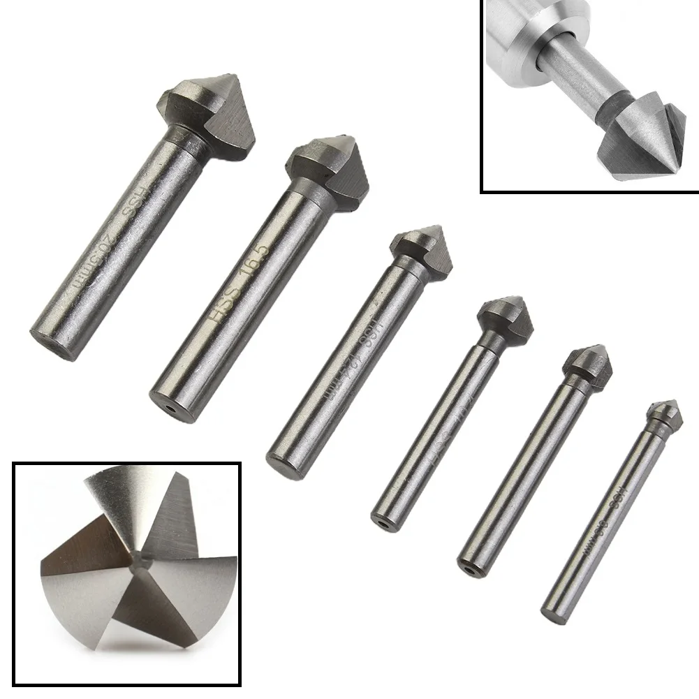 1pcs 3Flute Countersink Drill Bit 90Degree Chamfering Tools Chamfer Cutter 6.3-20.5mm Processing Hard Metals Hand Tools