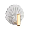 10pcs Trendy Shell Shape Wall Hook Kitchen Bathroom Multifunction Punch Free Hooks Coat Hanger Paste Style Hooks Home Decoration 5