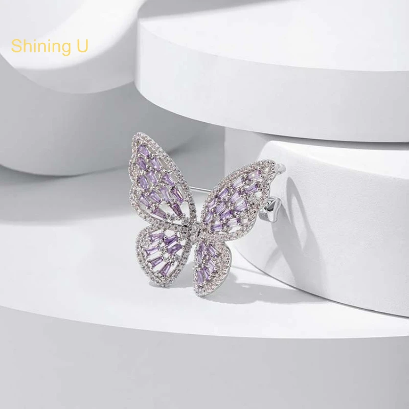 

Shining U Butterfly Brooch for Women Fashion Accessory for Suit Winter Gift