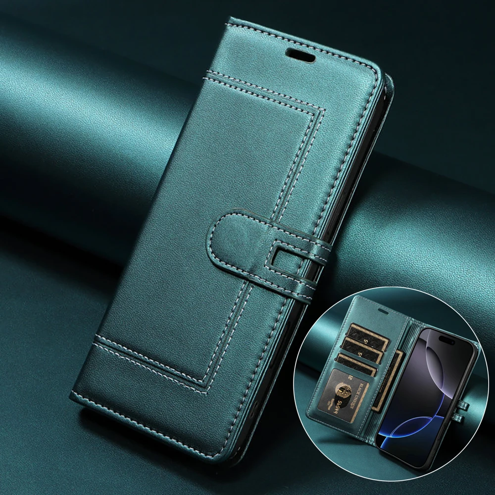 Enhanced Leather RFID Flip Case - 360° Protection Luxury Wallet Book Cover