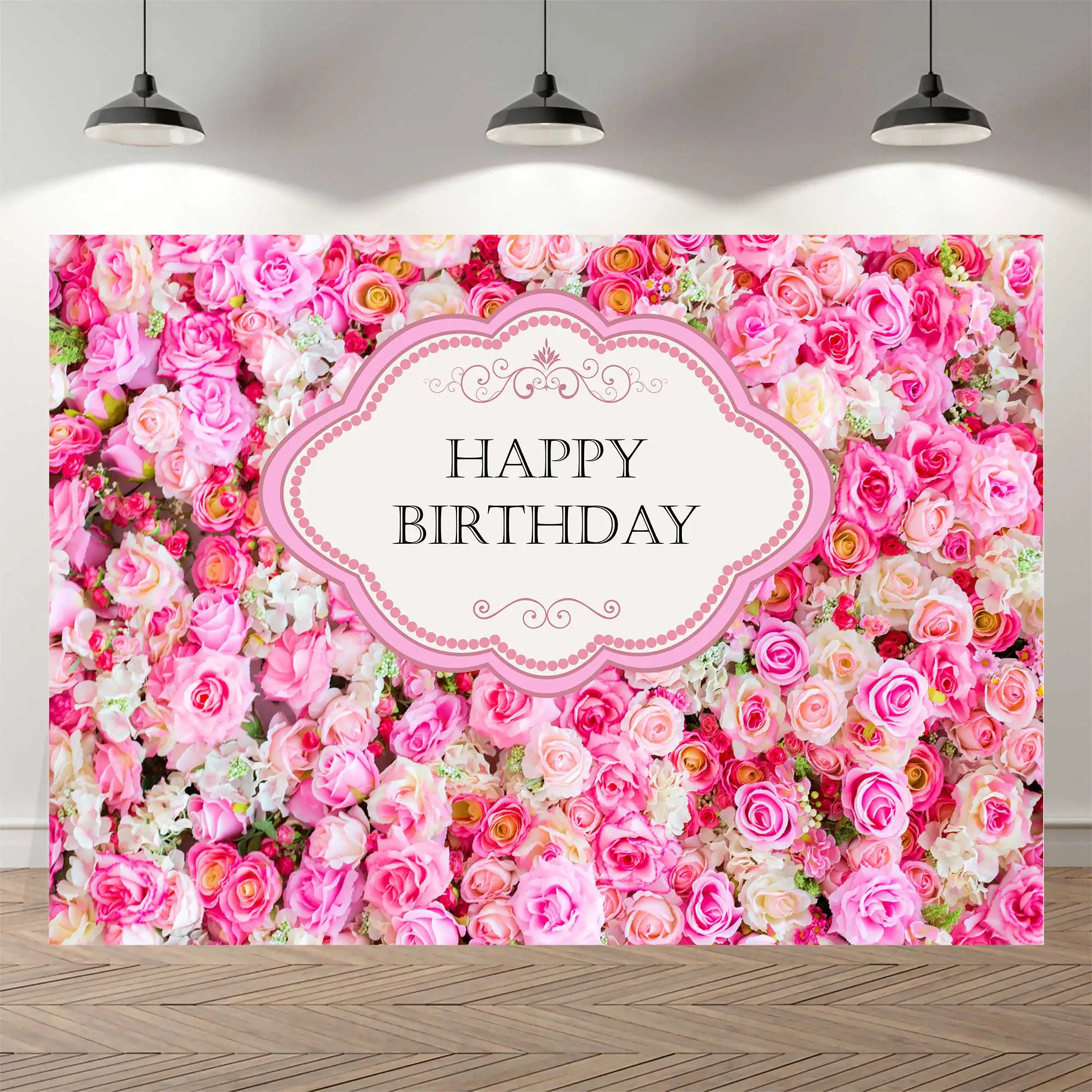 NeoBack Pink Rose Frame Floral Wedding Party Backdrop Birthday Background Baby Shower Bridal Decoration Banner Mariage Ceremony photo backdrop