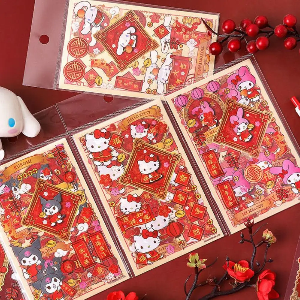 

MINISO Sanrio оригинальные Мультяшные наклейки Kuromi, новый год, мой стиль, Мультяшные украшения со светодиодной подсветкой для детских подарков