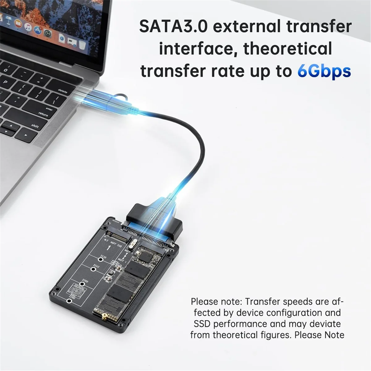 M.2 SATA (NGFF) to SATA 3.0 어댑터 카드, 듀얼 NGFF B 키, B & M 키, M.2 NGFF SDD to 2.5 인치 SATA III 컨버터 어댑터