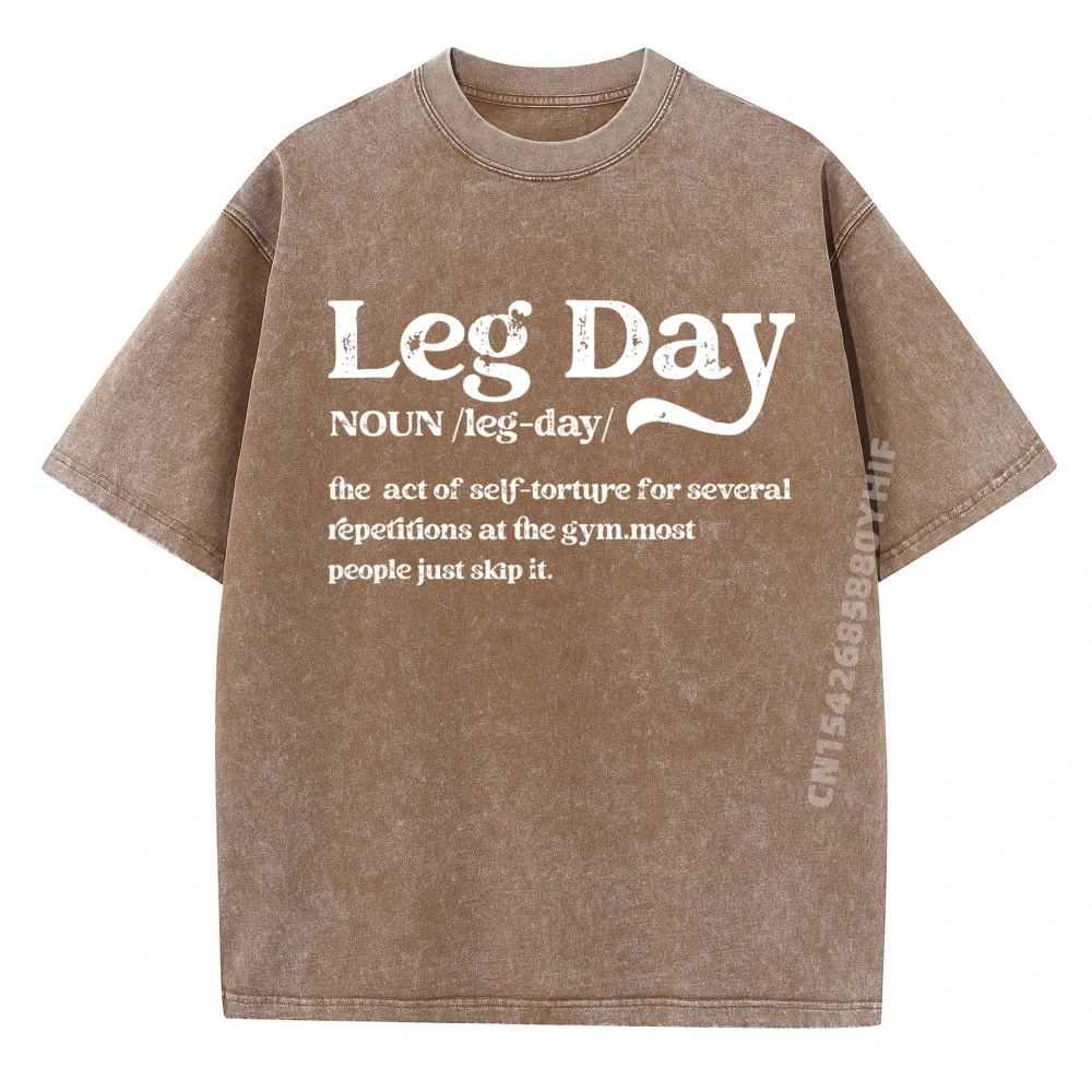 Casual Leg Day Definition Gym Pump T-Shirt Dad Classic Christmas Round Neck 100% Cotton Fabric T-Shirt Retro washed Tee Shirt Leg Day Definition Gym Pump Cover Oversized Gym Workout coffee