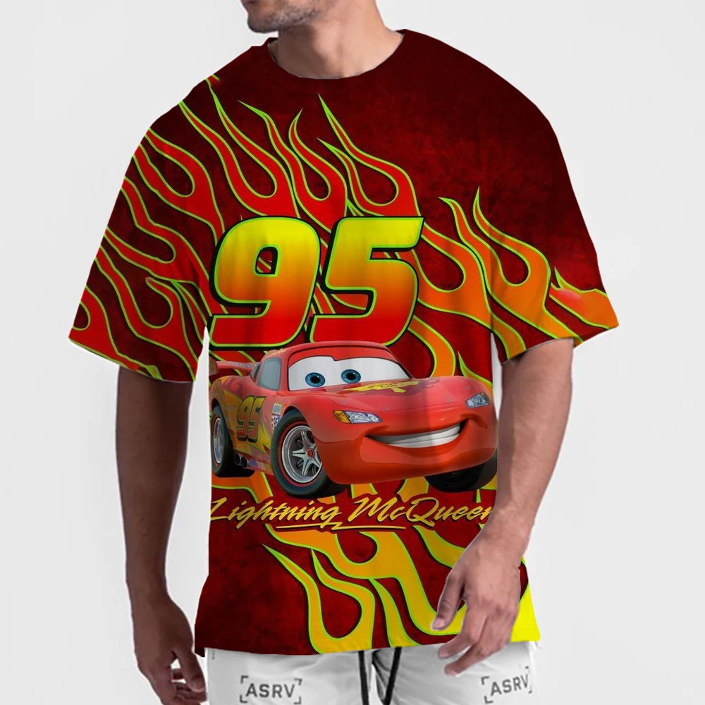 thumbnail image 1 of Camiseta de algodón de ocio para hombre con estampado de cocodrilo de Lightning McQueen y Cars de Pixar, camiseta de manga corta con cuello redondo, ropa recién llegada, 1 of 5