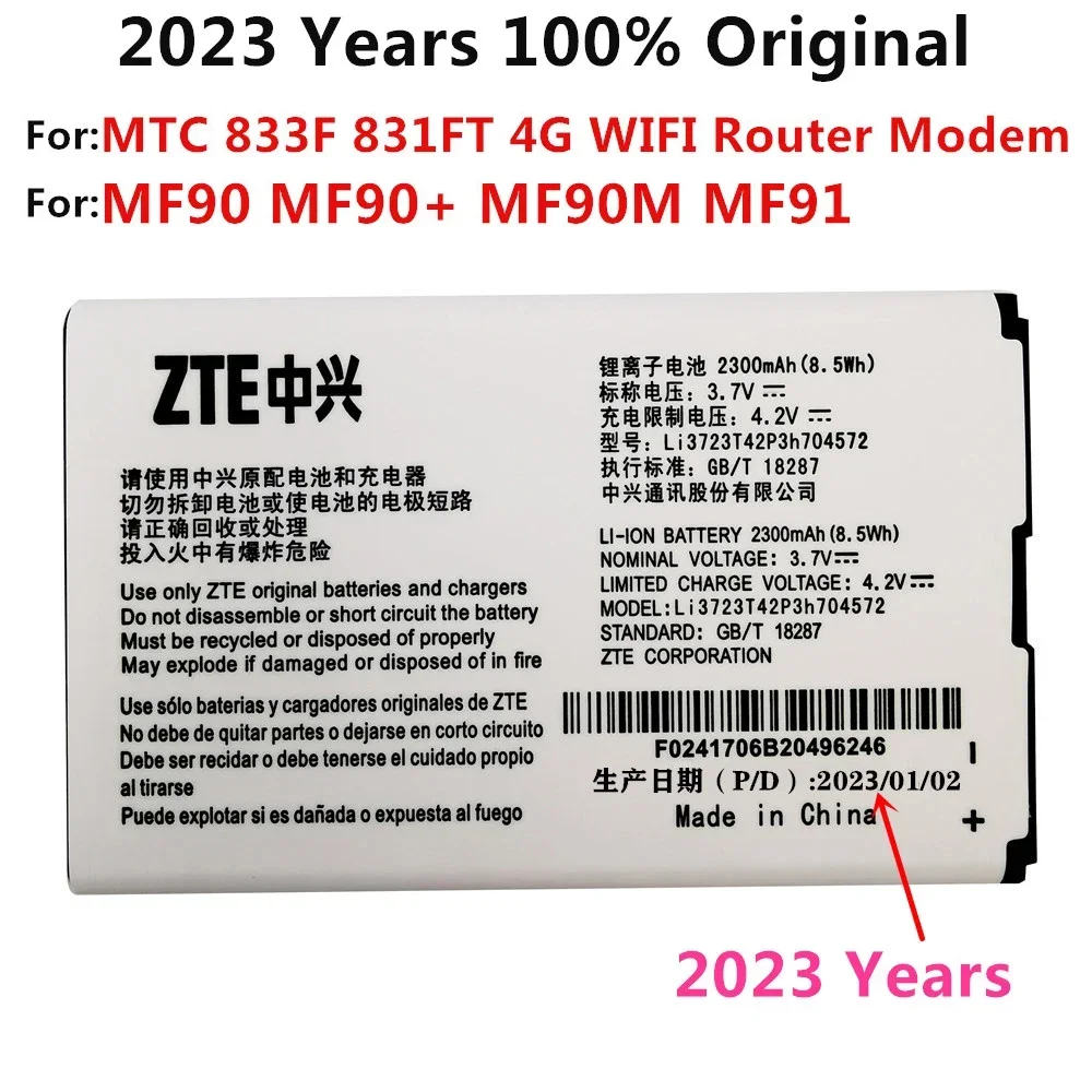 

New High Quality Battery Li3723T42P3h704572 For ZTE MF91 MF90 4G WIFI Router Modem 2300mAh Rechargeable Batterie In Stock