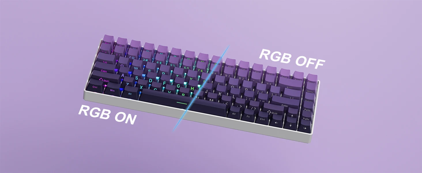 Keycaps Gradiente Roxo PBT, Perfil OEM, Backlit